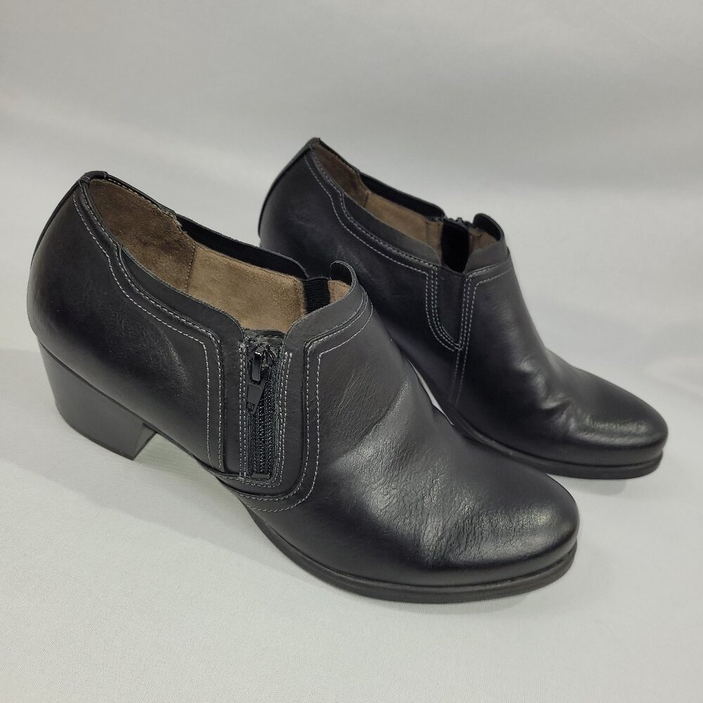 Natural Soul Short Zip-Up Boots Heel Black Women's Size 10M Medium Width